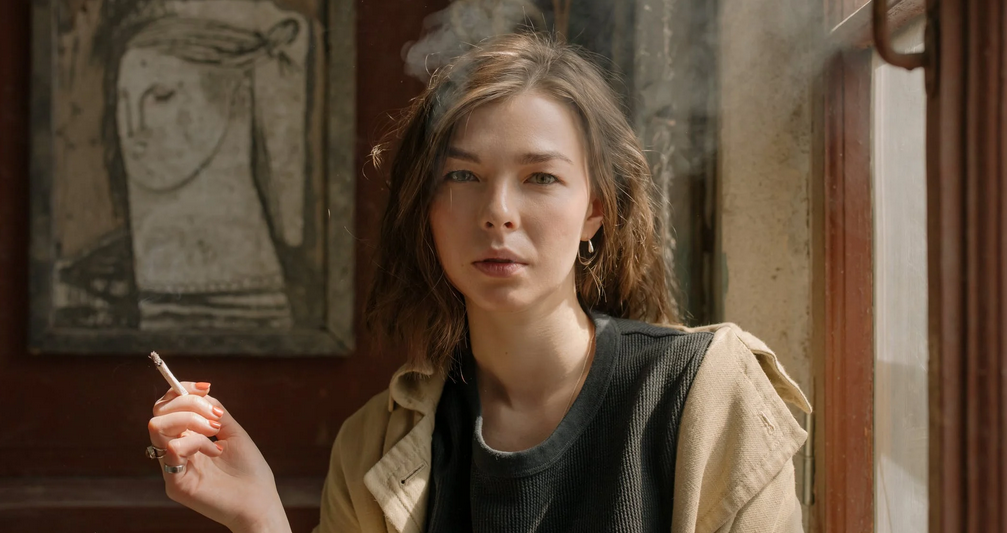 woman smoking